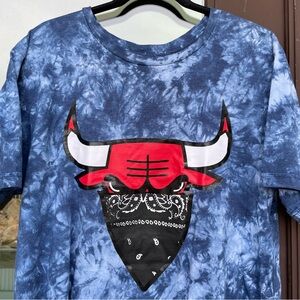 Chicago Bulls "BULLIES 23" Blue Tie-Dye Tee M
